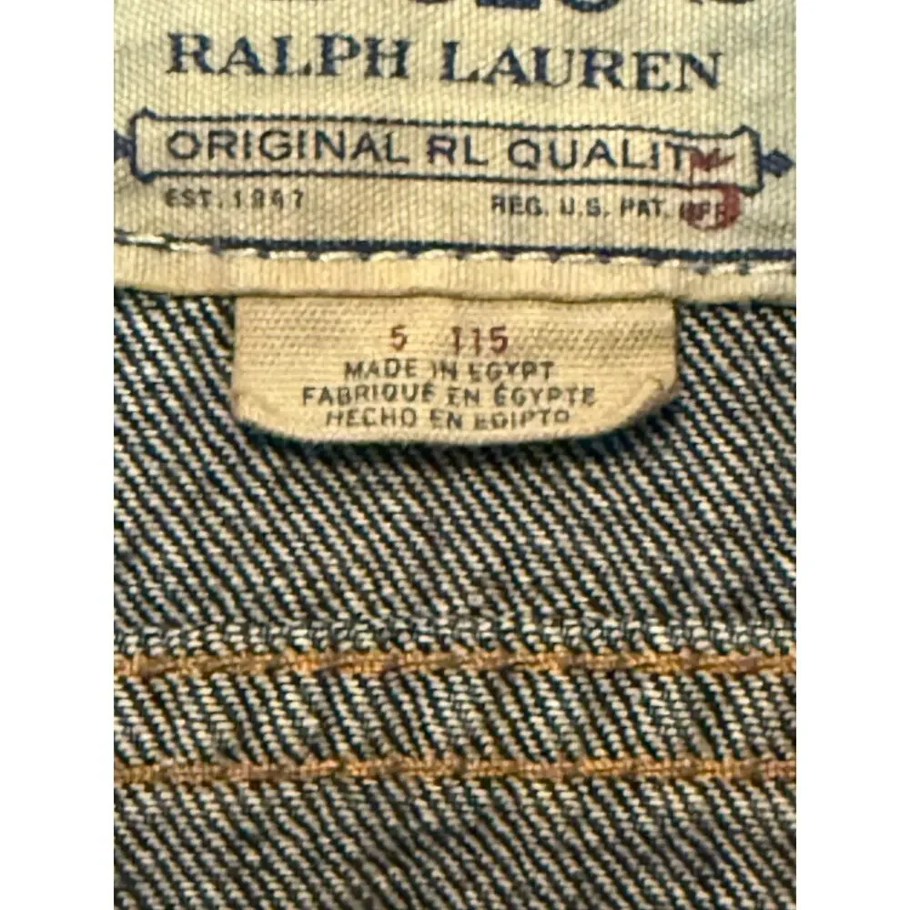 Ralph Lauren Denim Trucker Jacket boys size 5 American Flag patch